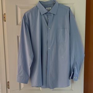 Calvin Klein Light Blue Men's Dress Shirt with Chest Pocket